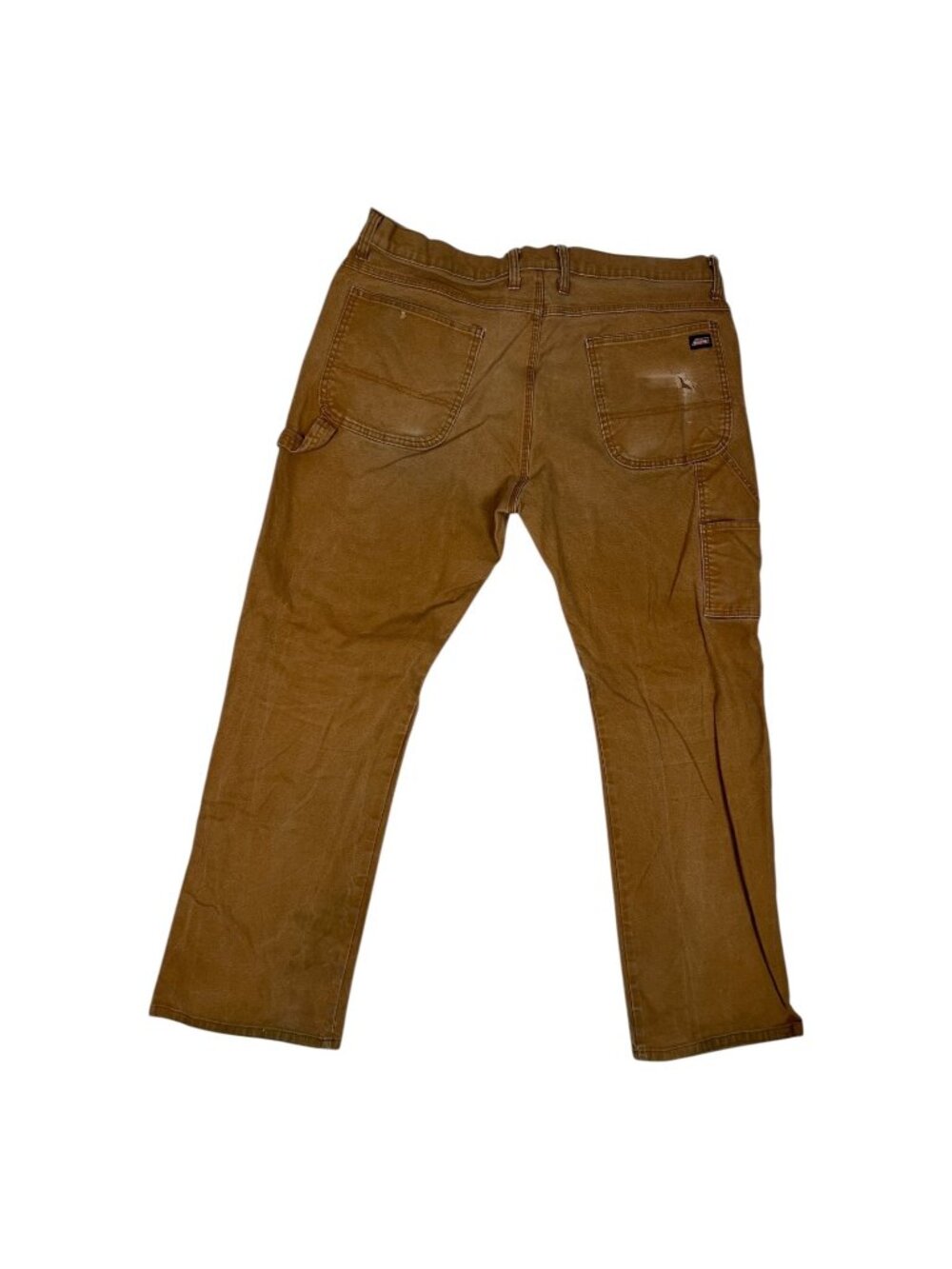 Dickies Carpenter Canvas Pants Workwear Utility Brown Size 38x32 Stained Grunge